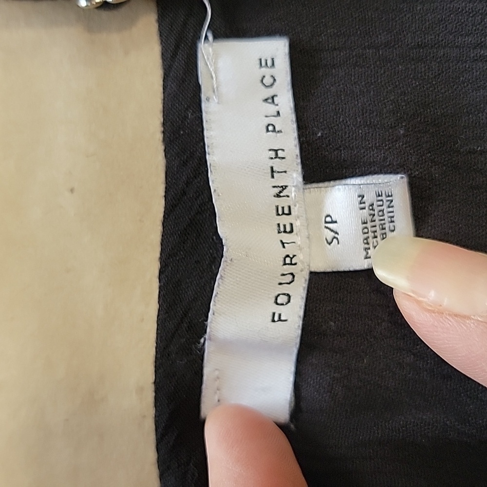 Fourteenth Place Size S Black Crepe Maxi Halter Dress w/ Pink Embroidered Floral - Picture 12 of 13
